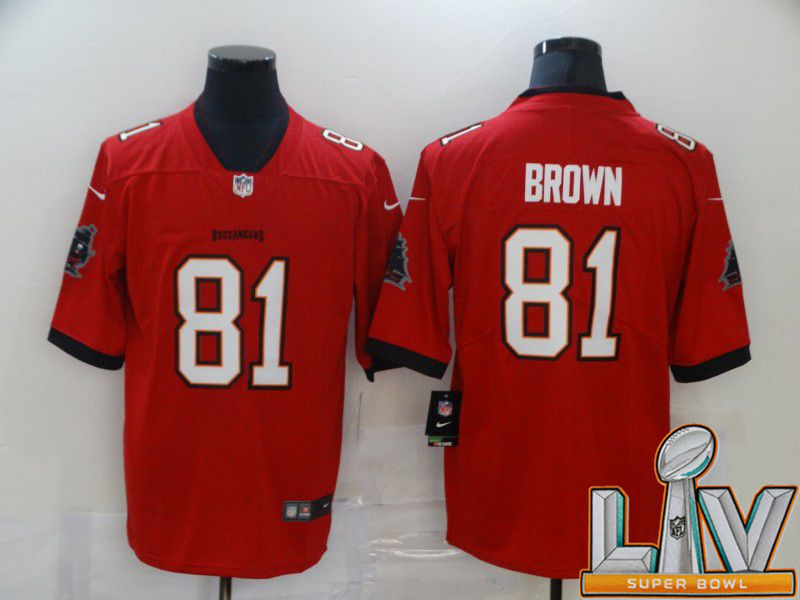 Super Bowl LV 2021 Men Tampa Bay Buccaneers #81 Brown Red Nike Vapor Untouchable Limited 2020 NFL Nike Jerseys->tampa bay buccaneers->NFL Jersey